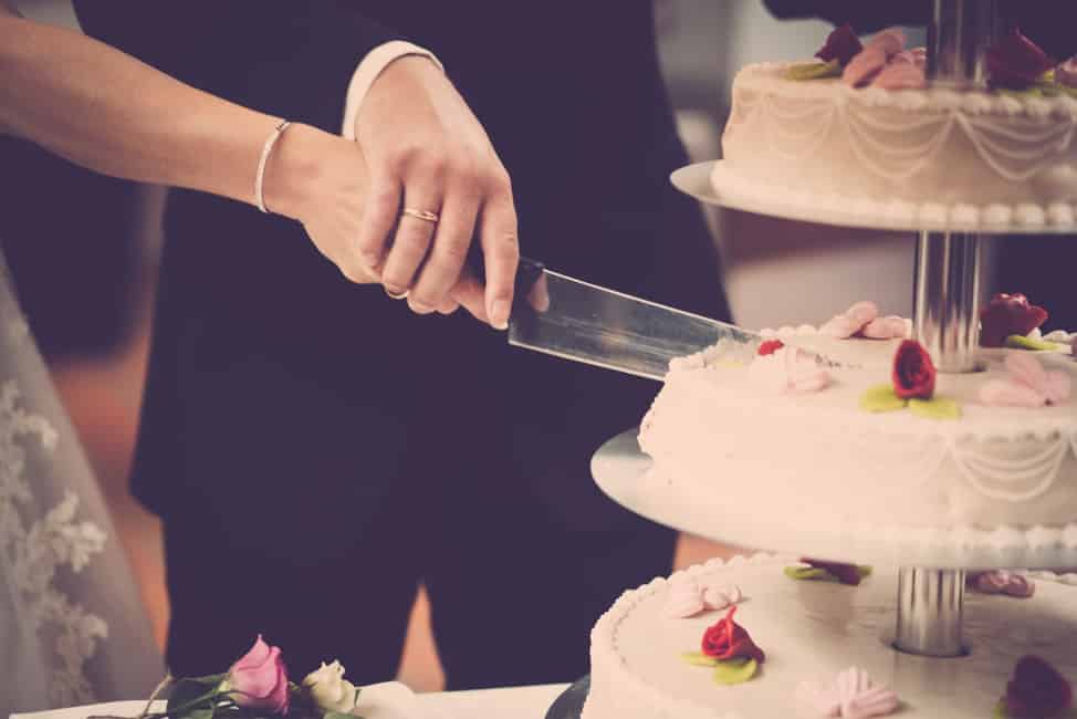 Rustic Wedding Cutting the Cake