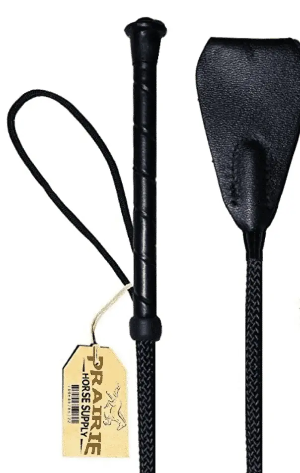 Prairie Black Leather Riding Crop