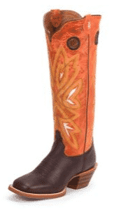 Western Wear - Tony Lama Ladies Square Toe Magnolia Orange Boots